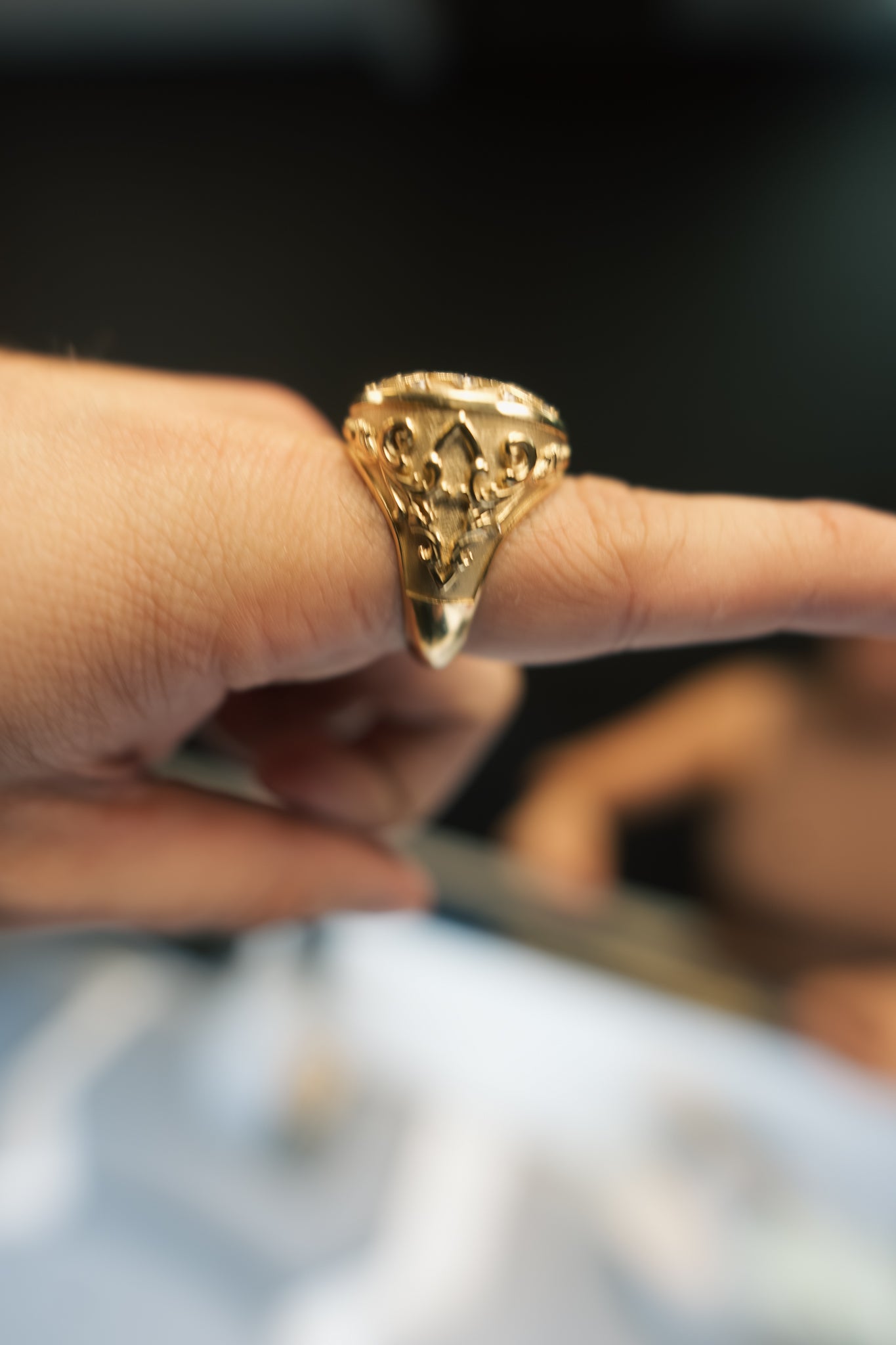 10kt Stone Flower Ring