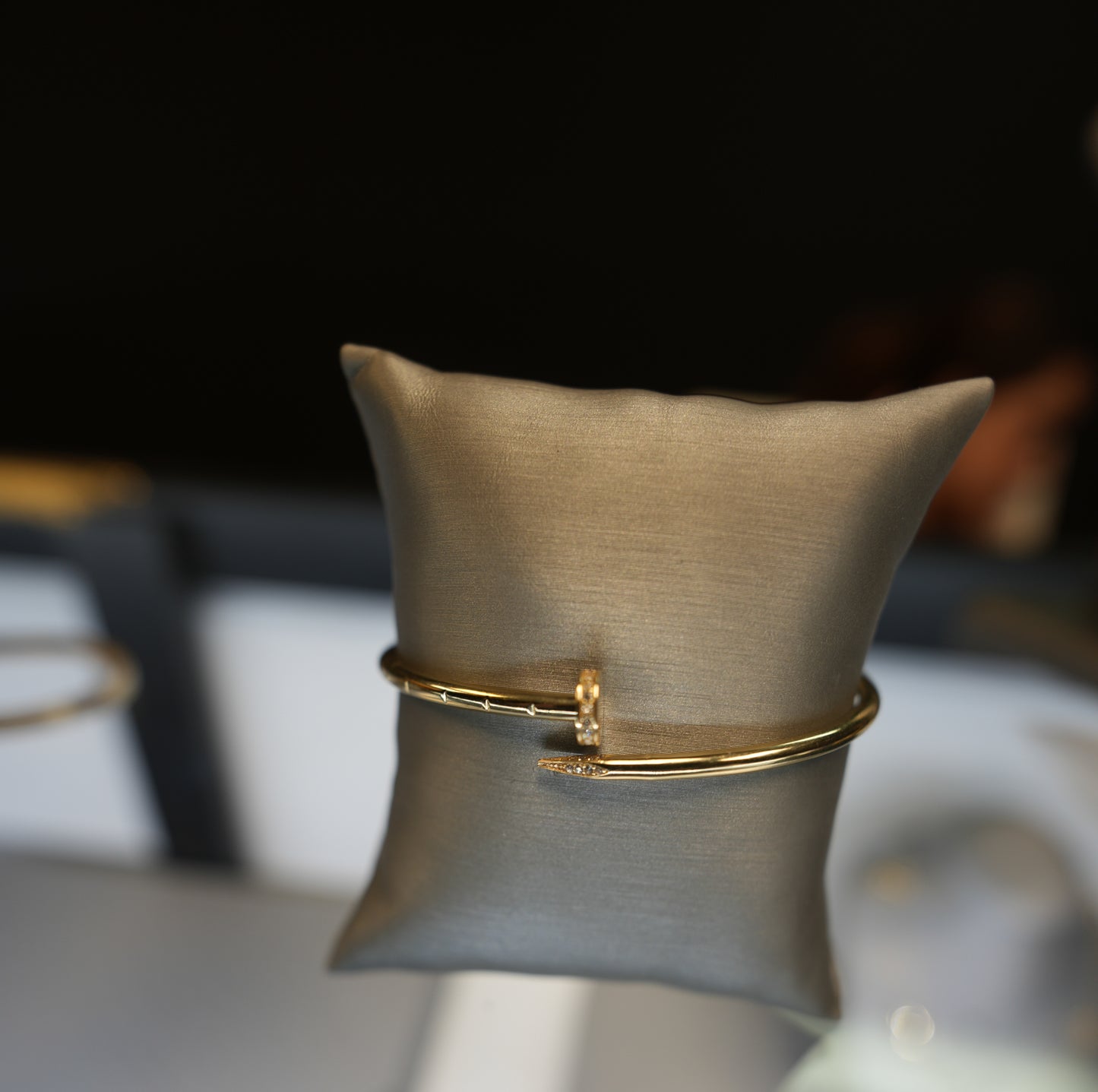 10kt Nail Bangle Bracelet