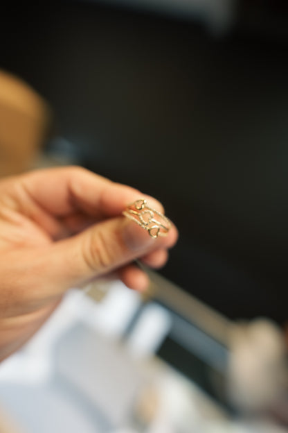 10kt Heart Trio Ring