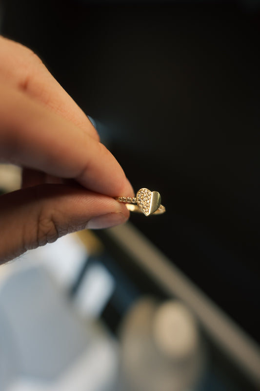 10kt Half Stone Heart Ring