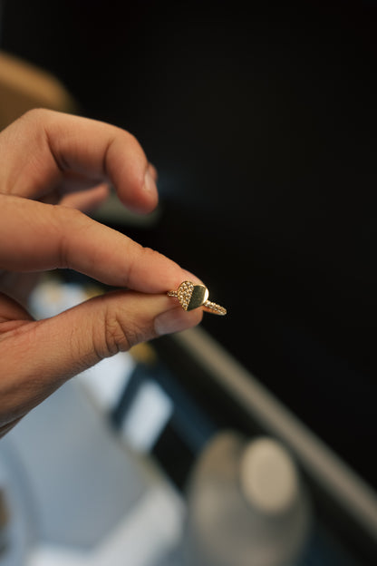 10kt Half Stone Heart Ring